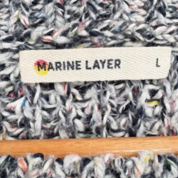 Marine Layer Quinn Oversized Sweater Blue Multi, Sz Large, Preppy Contemporary - Picture 4 of 5